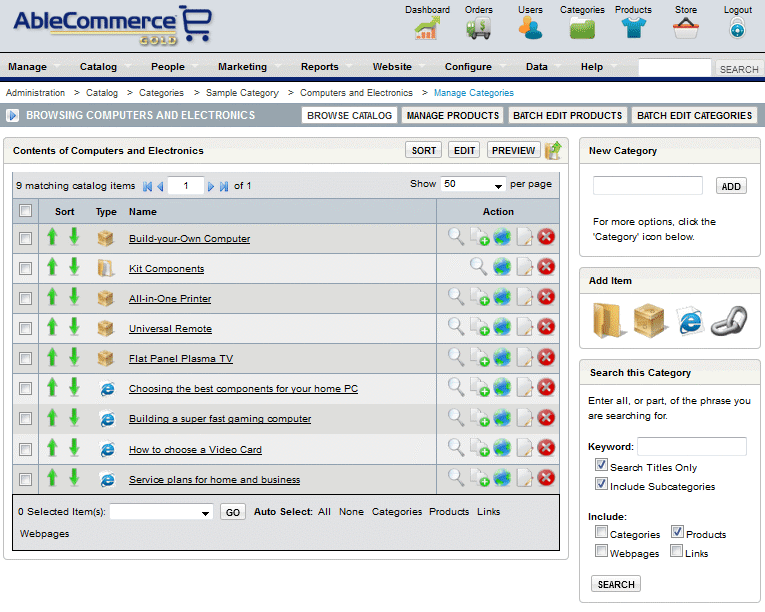 Catalog View