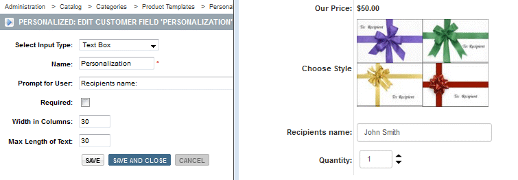 Custom Product Templates