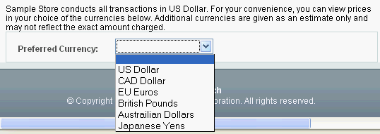 View currencies