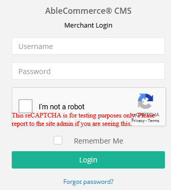 Login to Merchant Menu image showing the admin login for a B2B estore