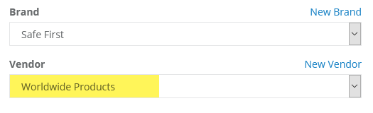Assigning Vendors to Products for resale image showing the product page with vendor assignment