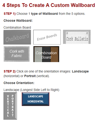 WallDecorSuperStore.com image of customer product calculator at WallDecorSuperStore.com
